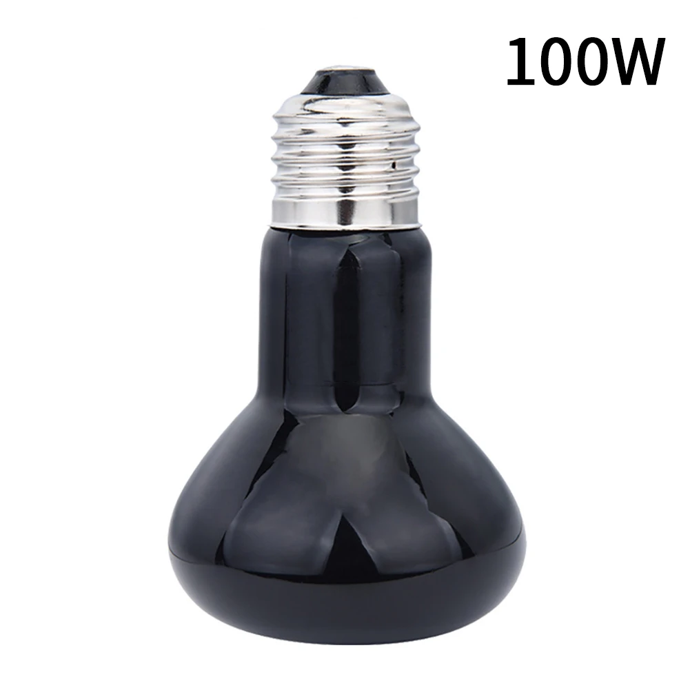 Black 100W Мини-25/50/75/100 Вт лампа для рептилий обогреватель для рептилий E27 УФ дневной и ночной амфибия броши в виде ящерицы светящаяся черепашка светильник в виде змеи рептилий BulbLight - Цвет: Black 100W