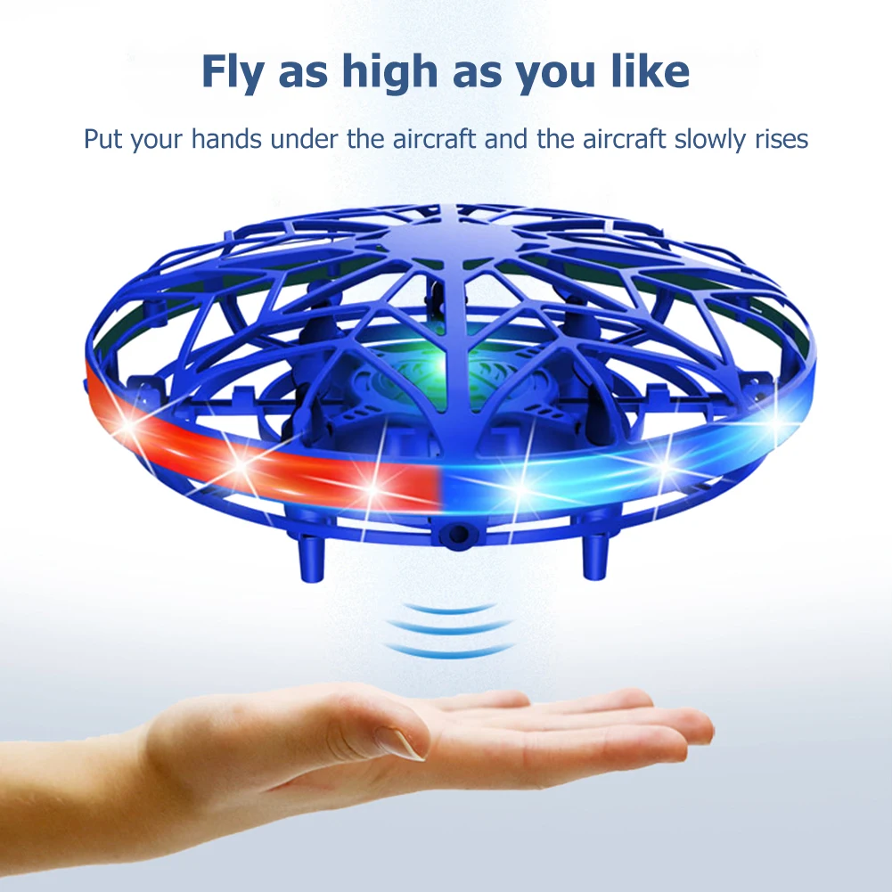 

UFO RC Mini Quadcopter LED Induction Drone Gesture Sensing Aircraft Hand Control Flying Ball Helicopter Electronic Kids Toy Gift