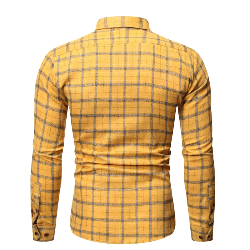 

high quality 2020 Men dress shirts mens shirts casual slim fit lattice lapel men's long-sleeved shirt single pocket cardigan