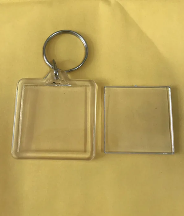 Квадратные Пустые Акриловые Брелоки для ключей 35 шт./лот пластиковые брелоки с