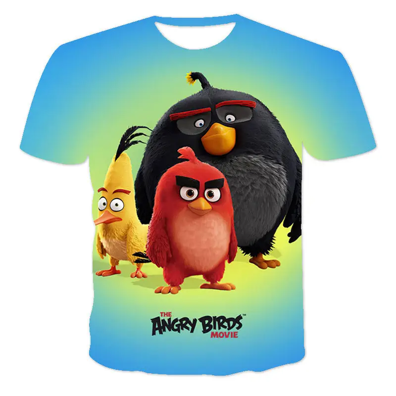 

Littlebird2021spring and summer new boys and girls3Dpattern short-sleeved T-shirt O-neck teenangry hip-hopcartoonanimation4T-14T