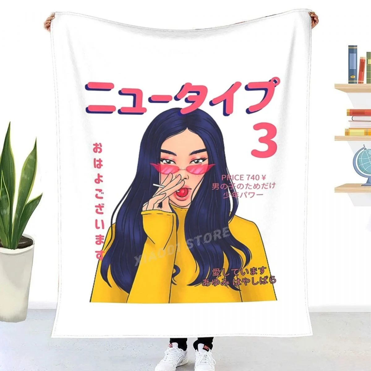 

Anime Female Character - Vibe Throw Blanket Sherpa Blanket Bedding soft Blankets