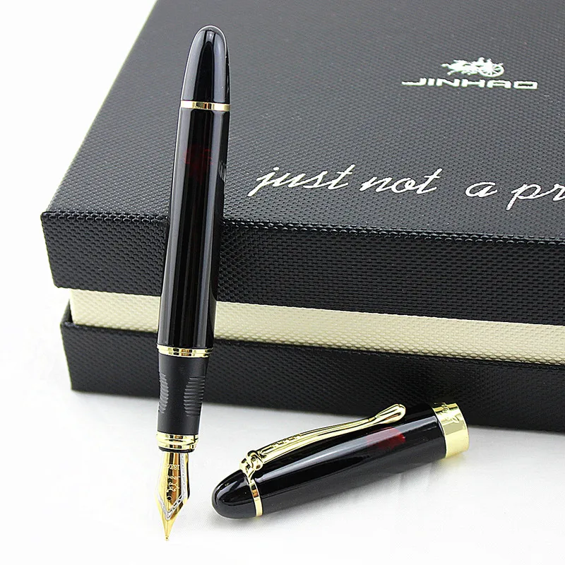 Jinhao X450 Роскошная красная с черной линией перьевая ручка высокого качества металлические чернильные ручки для офисных принадлежностей школьные принадлежности