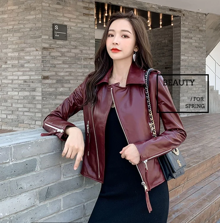 new Free shipping,2020 quality women Genuine leather jacket.fashion sheepskin biker jacket,casual slim leather coat,wholesales
