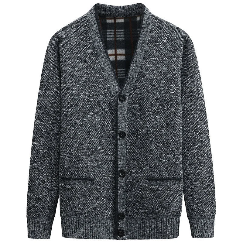 

New Cardigan Men Autumn Winter Thick V Neck Knitted Sweater Coats Causal Warm Knitted Cardigan Men Fashion Mens Clothing 2021