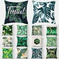 nordic tropical plants decorative cushion cover palm leaf tree green pillowcase for sofa car throw pillow case home decoration