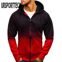 ursporttech autumn winter hoodies men casual gradient color fleece hooded sweatshirts zipper jacket hoodies man clothing m 3xl