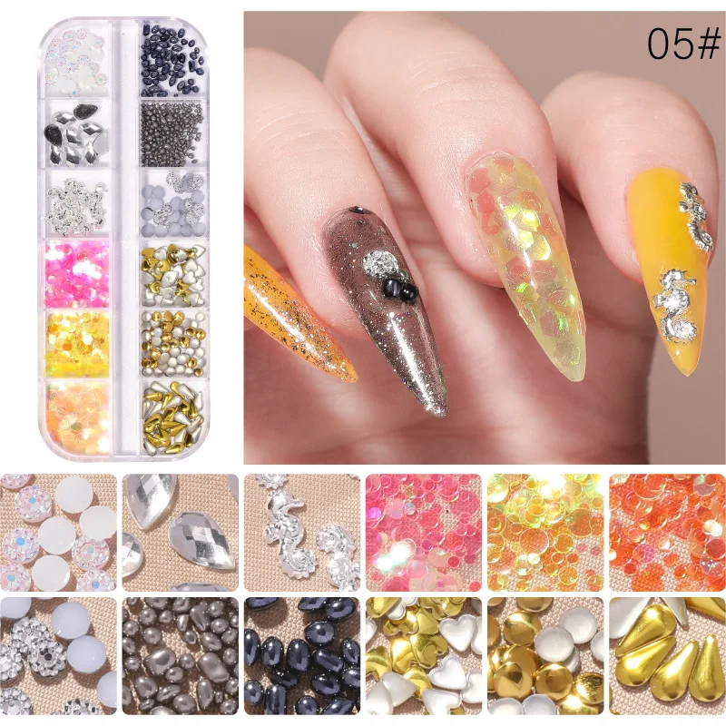 

Flat Bottom Rhinestone Hollow Rivet Nail Sticker Rhinestone Sequin Color Rhinestone Pearl Shell Piece Nail Art Jewelry Rhineston