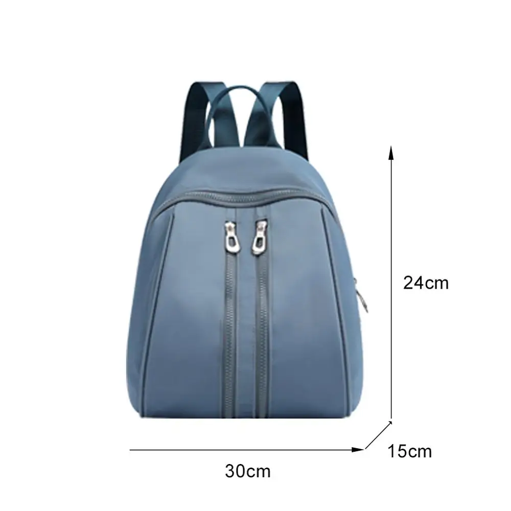 

Waterproof Nylon Backpack School College Students Simple Zipper Mochila School Bagpack Solid Color Women Backpacks Rucksack