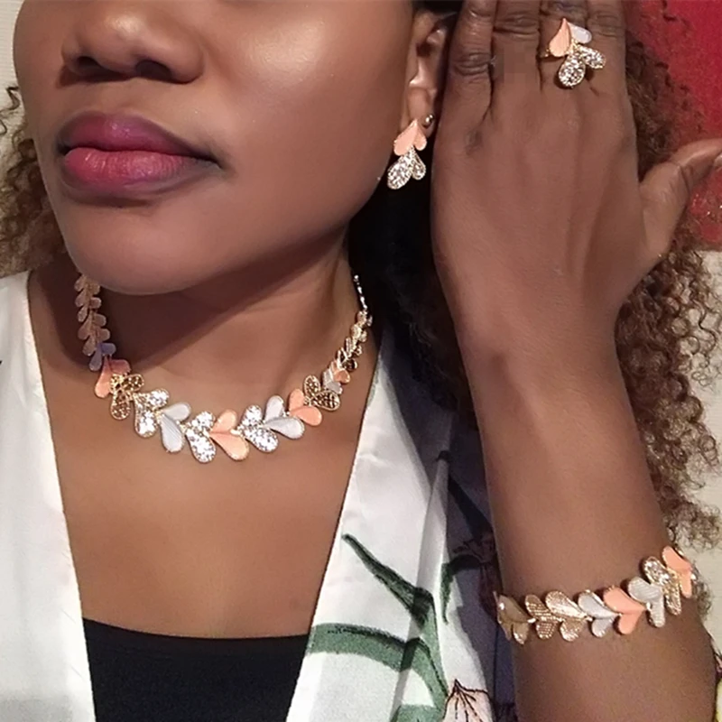 Fani Дубай золотой красочный дизайнерский ювелирный набор нигерийские Женские