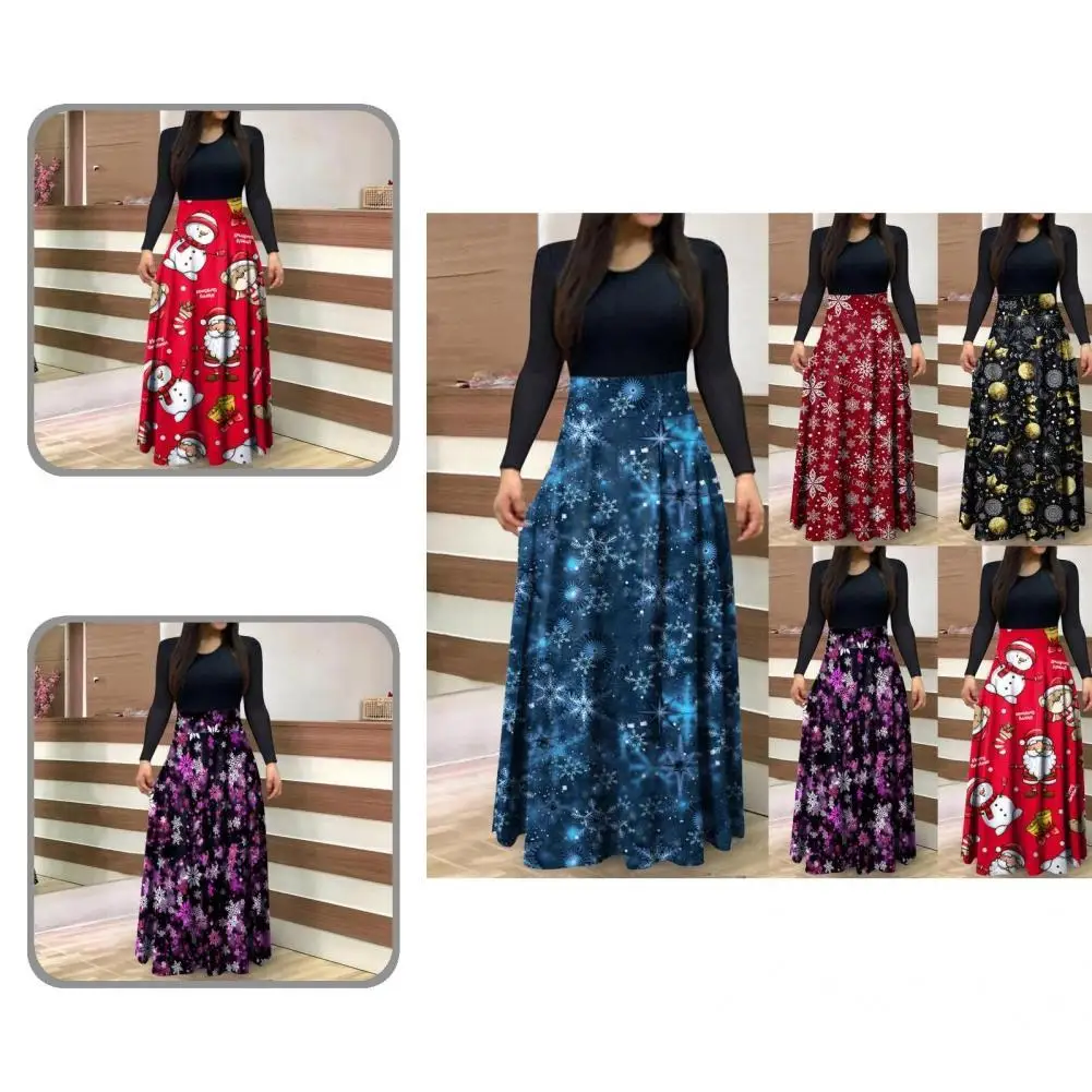 

Осеннее платье с цифровым принтом, весеннее платье в стиле пэчворк с изображением снежинок