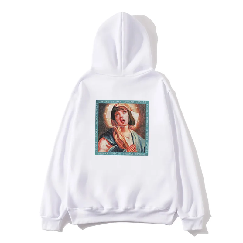 Мужская толстовка с капюшоном принтом Девы Марии|Мужские толстовки и свитшоты| |