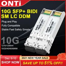 ONTi 10G BIDI SM LC WDM SFP+ Module 1270/1330nm Single Mode 10-80KM Fiber Optic module Compatible with Cisco Switch