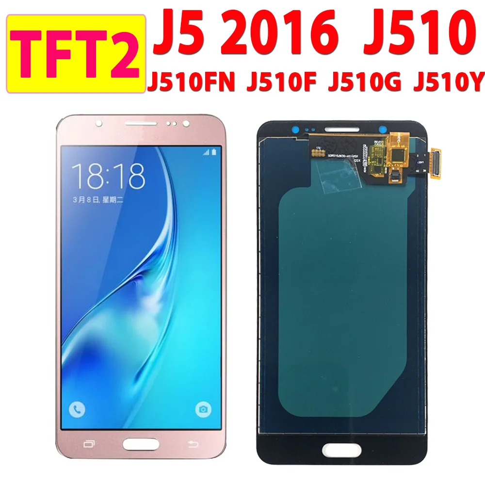 5 2 &quotTFT2 для Samsung Galaxy J5 2016 дисплей SM-J510F J510FN J510M J510 сенсорный экран с цифровым