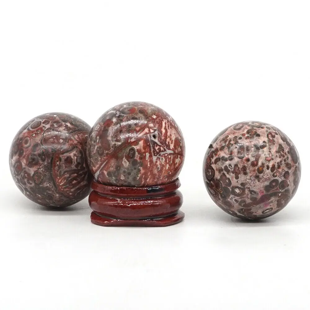 

30mm Natural Leoapardite Jasper Gemstone Sphere Crystal Ball Healing (1pcs)