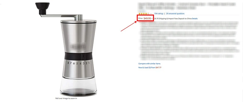 

Stainless Steel Manual Coffee Grinder Conical Ceramic Burr Portable Hand Crank Mill 15 Adjustable Settings