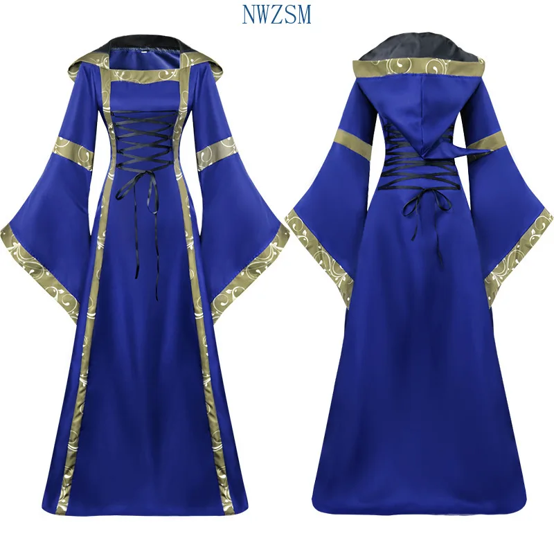 

Women Deluxe Renaissance Medieval Dress Irish Over Long Dress Halloween Costume Retro Gown Fancy Long Dress Costume