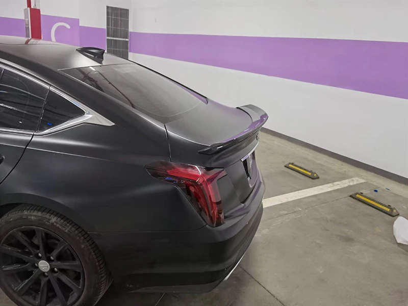 Для Cadillac CT5-V 2020 + черное крыло версия 1:1 яркий черный узор из углеродного волокна |