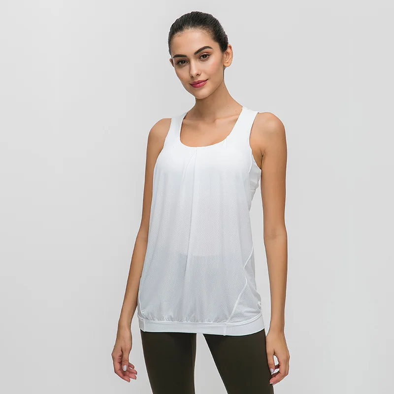 Женская майка с бретельками на спине для йоги спортивная одежда без рукавов со