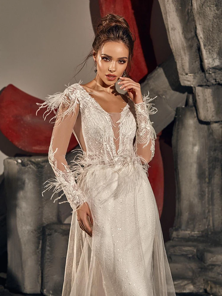 

BAZIIINGAAA Simple Wedding Dress Lace Little Beading Strapless Dress Luxury Wedding Gowns Bridal Can Be Washed Bride Dresses