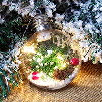 8cm transparent led luminous night light ball hanging pendant christmas tree decoration gift home new year christmas ornaments