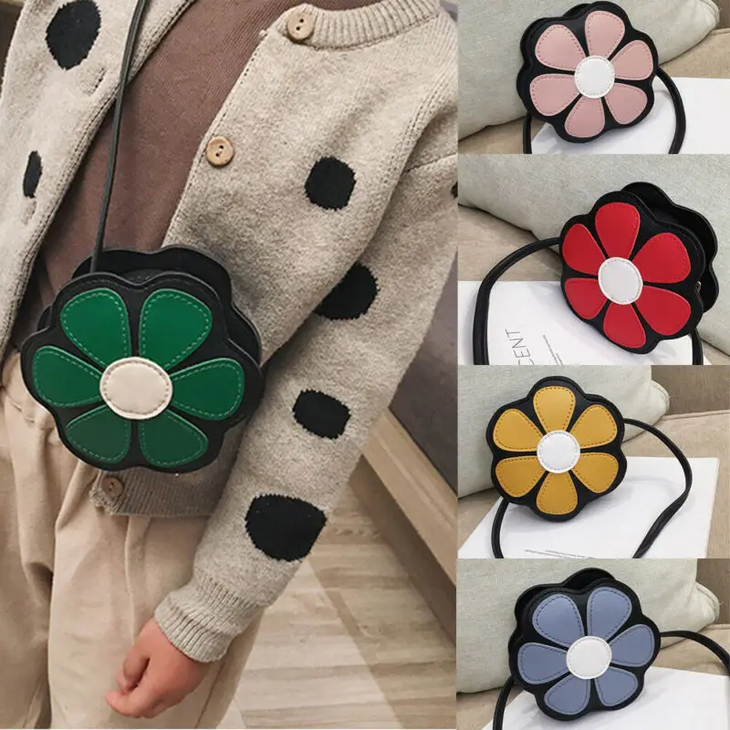 

Cute Little Daisy Girl Small Children's Shoulder Bags Fashion PU Leather Princess Mini Messenger Bag Coin Purse Wallet Handbags