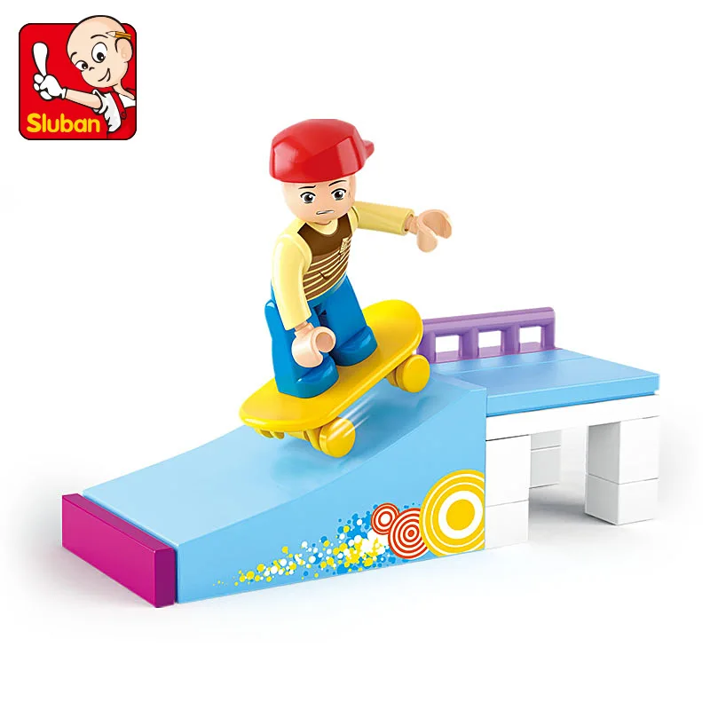 

23PCS S Luban 0512 Skateboard Kid Assembled Model Girl Small Particles Assembled Building Blocks Toys Gifts