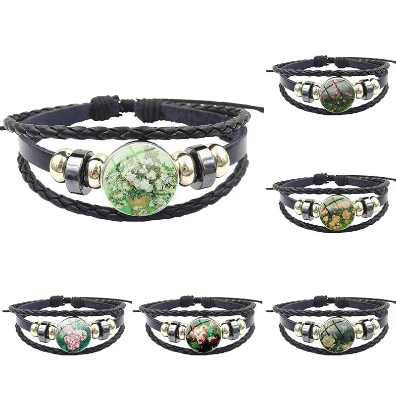 Розовые розы Ван Гог искусство для унисекс подарок вечеринки модные ювелирные