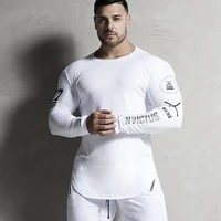 men bodybuilding long sleeve t shirt man casual fashion skinny t shirt male gyms fitness workout tees tops jogger brand clothing