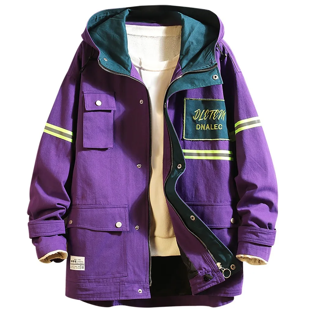 SAGACE Outdoor sports men's casual print large size hooded jacket hip hop rock street clothing Single-breasted coat windproof | Мужская