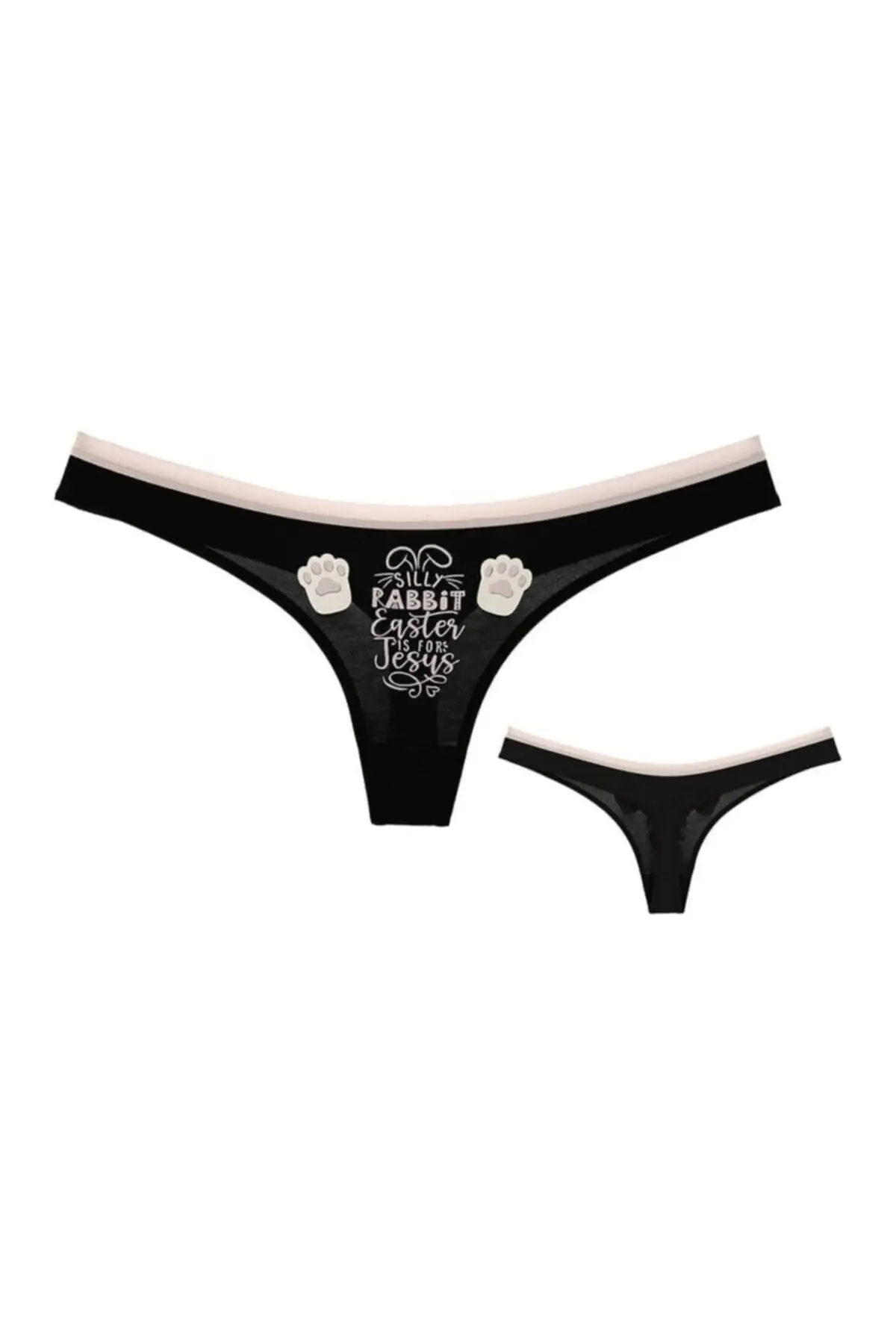 5-li Rabbit Printed Female Thong 95 Cotton 5 of Elastane Products 5'li package will be sent in.