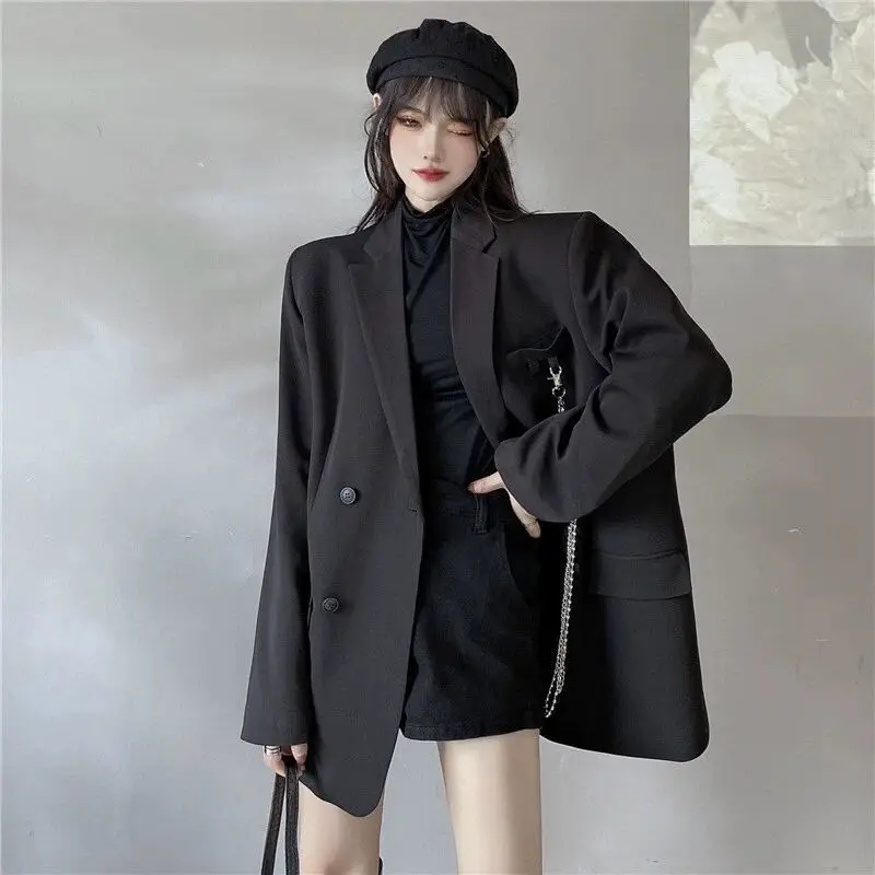 

Women's Clothing 2021 New Spring And Autumn Coat Women Blazer Tops Black Suit Jacket Ladies British Style Small Suit