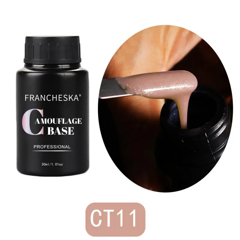 

FRANCHESKA Nail Art Color Base Gel 2 in 1 Glitter Camouflage Base Gel 30ml