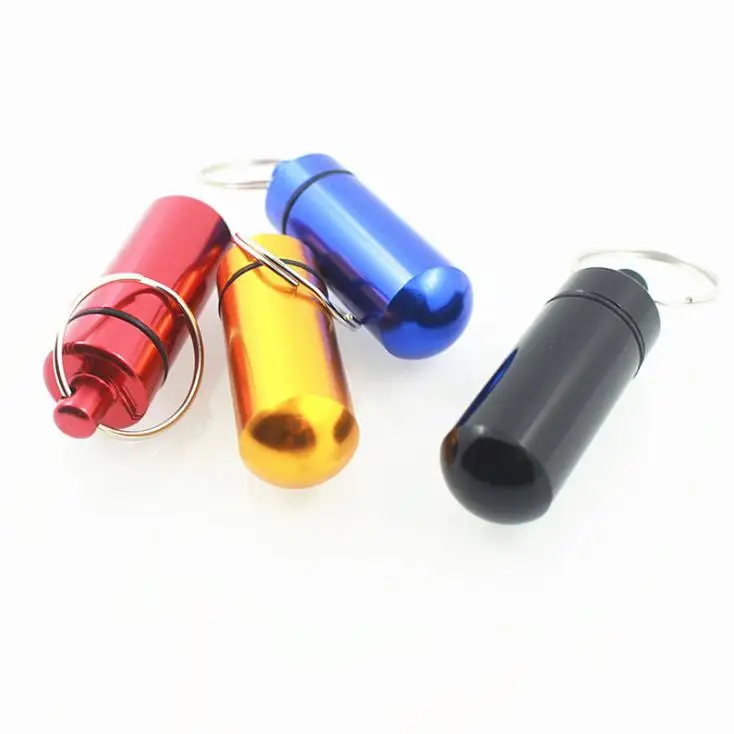 للبيع صندوق حبوب ألومنيوم مقاوم للماء DIY ، شحن مجاني ، 1000 قطعة ، حاوية حبوب ، زجاجة ، حامل دواء ، سلسلة مفاتيح هدايا ترويجية SN3670