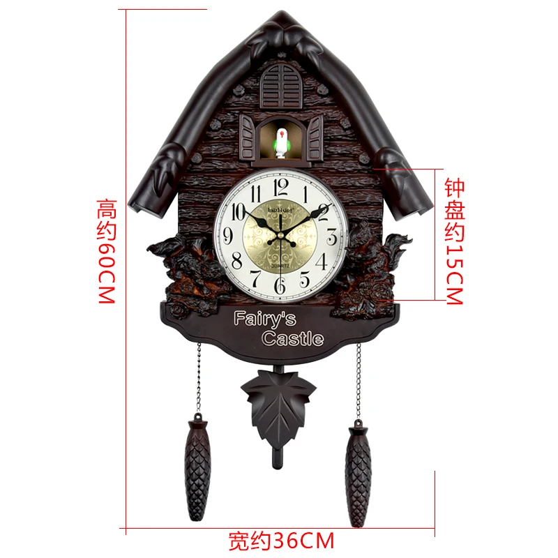 

Large Cuckoo Wall Clock Striking Children's Pendulum Clock Shabby Chic Wall Watch Mechanism Silent Farmhouse Decor Reloj Pared