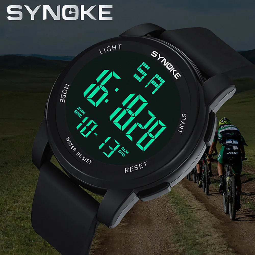 

SYNOKE Men's watches casual Multi Function Military Sports Watch LED Digital Dual Movement Clock Wristwatch Relogio Masculino W3
