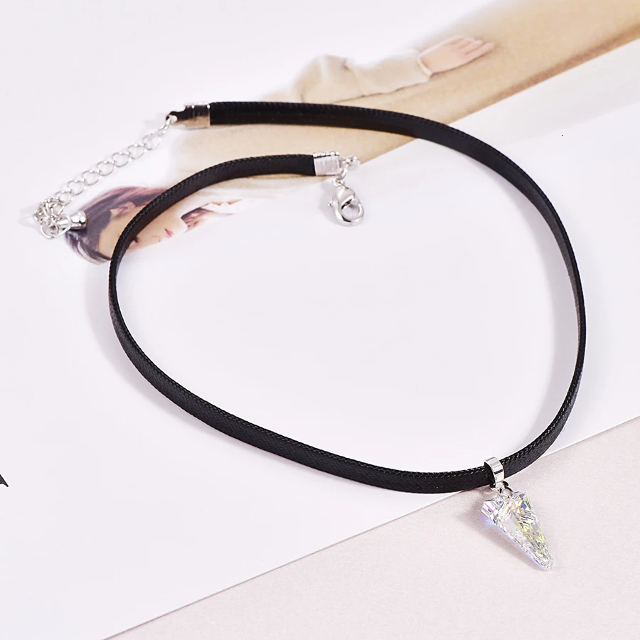 Malanda New Spike Pendant Crystal From SWAROVSKI Rope Chain Choker Necklace For Women Fashion Wedding Party Jewelry Girl Gift