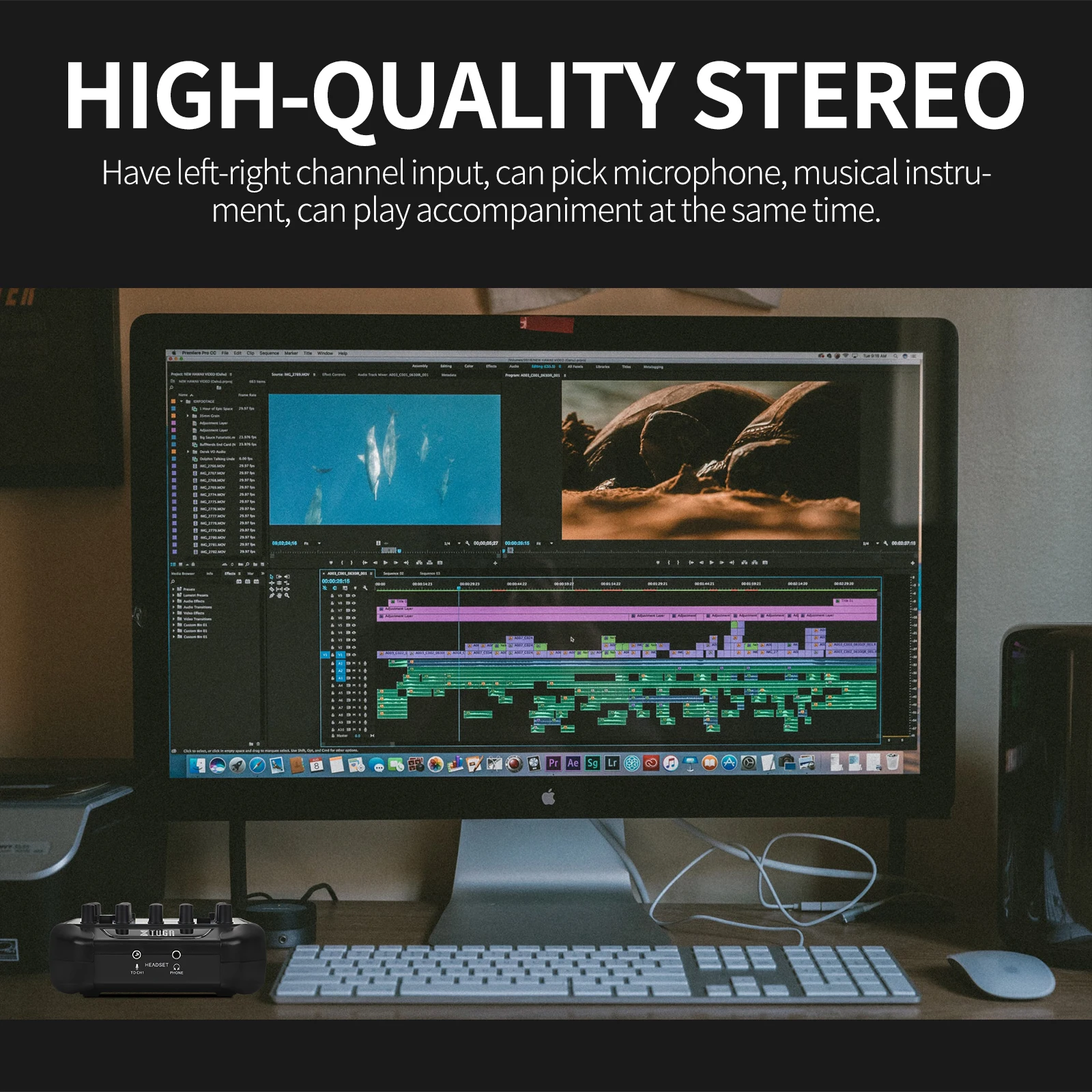 XTUGA микшер с аудиоинтерфейсом 4-канальная фотоконсоль 24 бит/192 кГц запись для