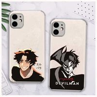 devilman crybaby anime phone case lambskin leather for iphone 12 11 8 7 6 xr x xs plus mini plus pro max shockproof