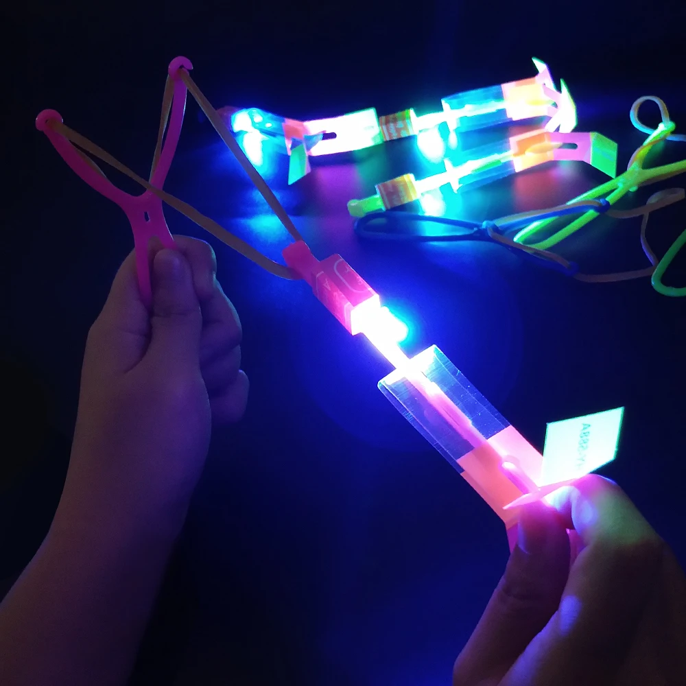 120pcs Helicopter Flying Toy Lighting Up Slingshot Led Luminous Children Glowing Xmas Decoration Outdoor Party Toys | Игрушки и хобби