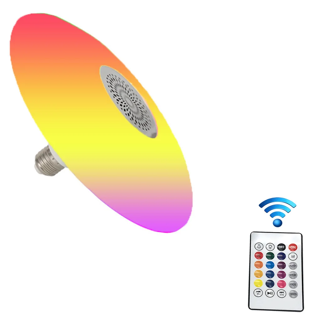 Лампа колонка с Bluetooth RGB высокой мощности Летающий светильник тарелка пульт
