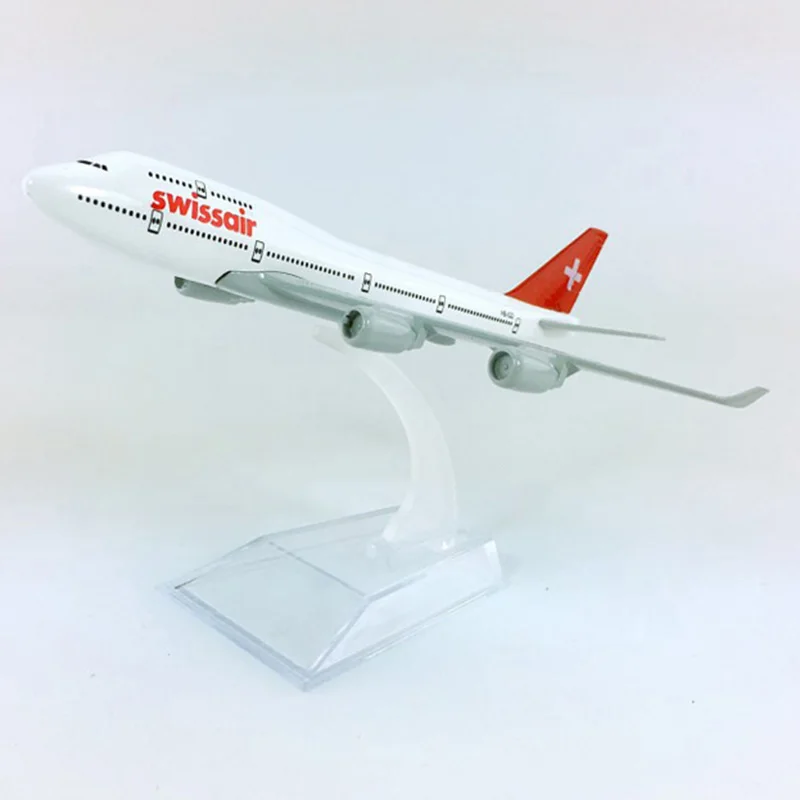 1/400 16 см весы Boeing B747 400 модель игрушки SWISS airlines SWISSAIR с базой airbus металлический сплав