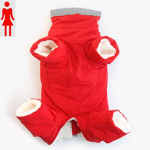 Red Girl Новая зимняя куртка для собак Водонепроницаемая Светоотражающая одежда для домашних животных для маленьких собак Французский бульдог Рождественская теплая одежда для домашних животных Щенок Чихуахуа - Цвет: Red Girl