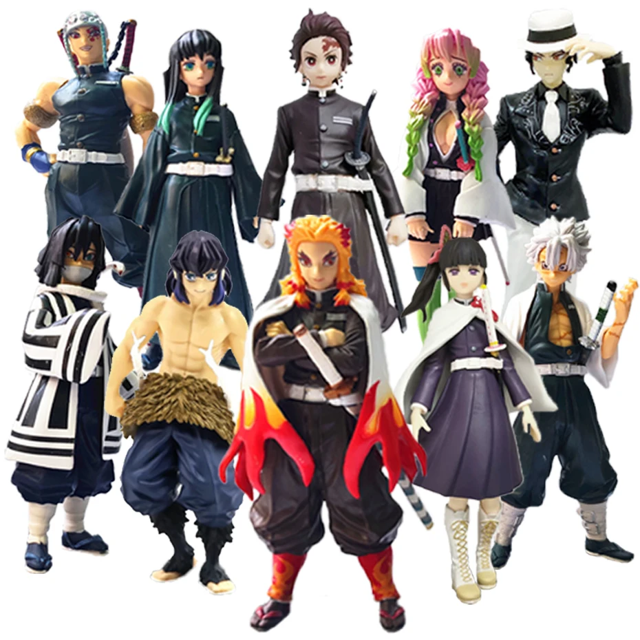 

Model Toys Zenitsu Figurine Inosuke Kimetsu No Yaiba Figura Anime Demon Slayer Figure Kamado Tanjirou Nezuko Action Figures PVC