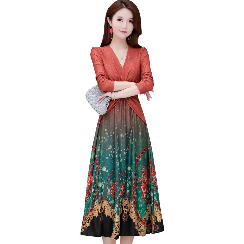 

Long sleeve Printed Dress for women autumn 2020 new fashion and slim temperament