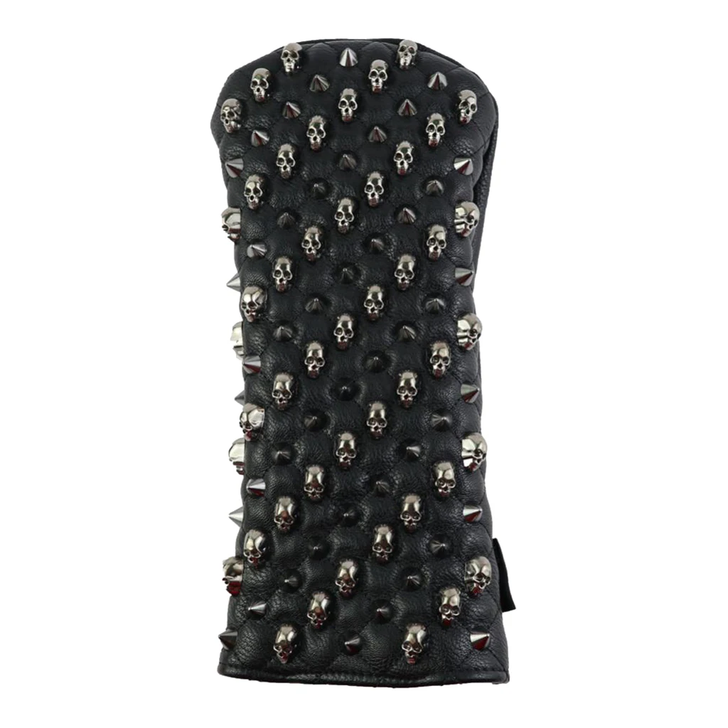 

Golf Headcovers Club Head Cover Protector with Metal Skull Rivet Decoration