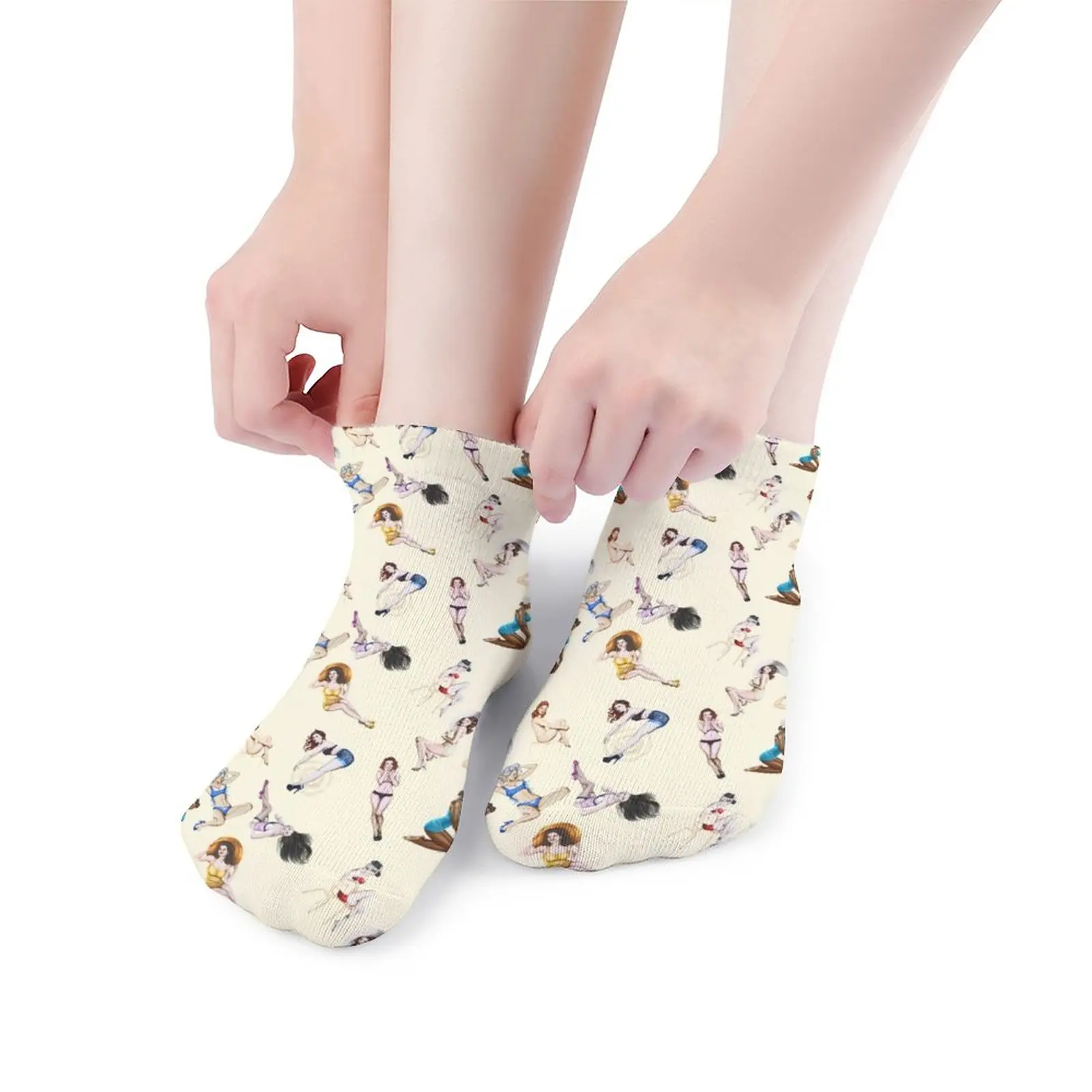 

Bombshell Socks Style Bed Socks Large Chemical Fiber Non-Slip Teenage Pattern Socks