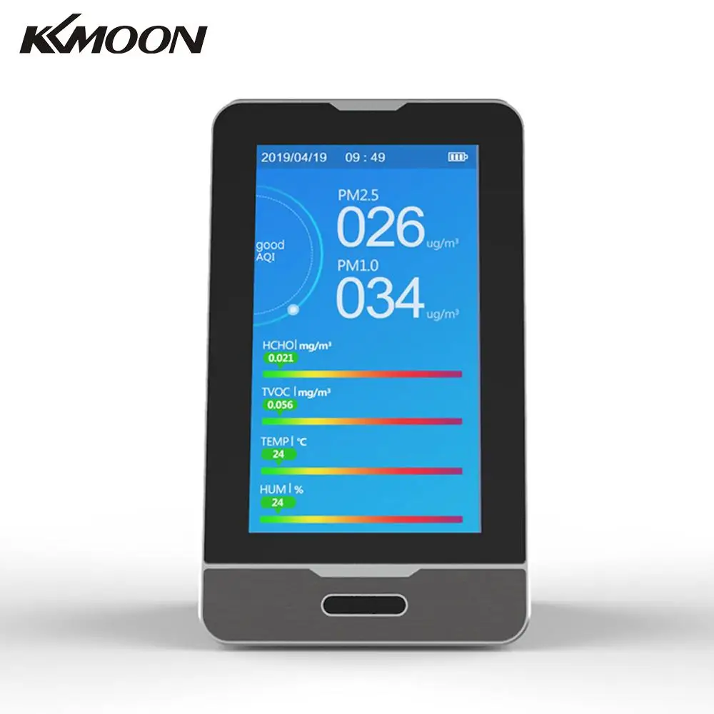 

Многофункциональный интеллектуальный цифровой монитор качества воздуха KKMOON PM2.5 PM1.0 PM10, датчик температуры и влажности HCHO TOVC AQI