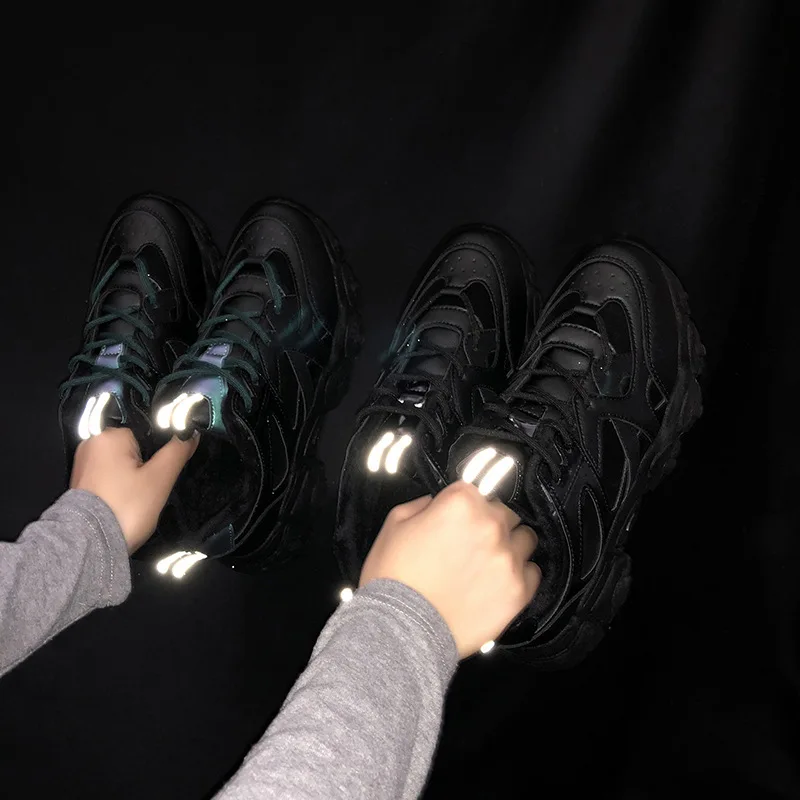 

Jookrrix 2020 Women Sneaker Winter Fashion Shoes Chunky Sneakers For Female Brand Thick Sole Sports Sneaker Black Shoes ZD2920