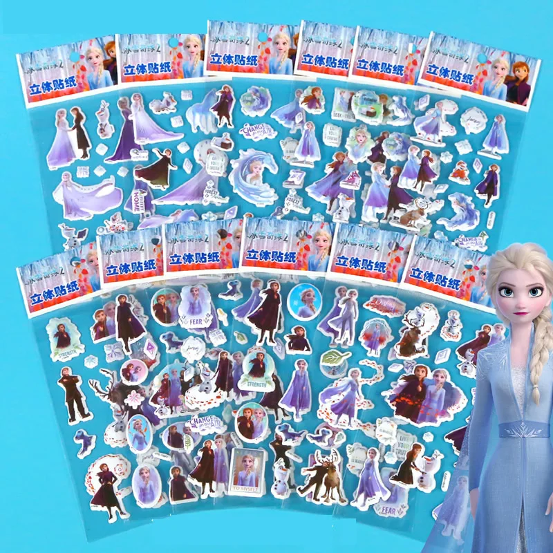 12 шт. различные объемные пышные наклейки диснеевские Замороженные Микки Минни